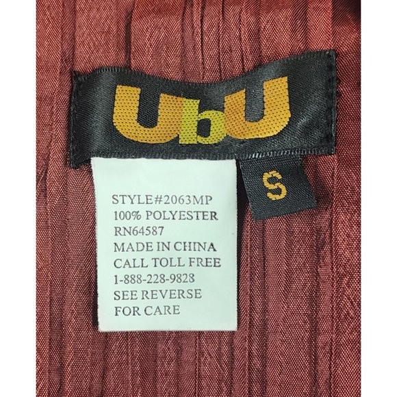 UBU Jacket Womens Small Burgundy Crinkled Retro Lightweight Full Zip Snap on - Picture 4 of 13